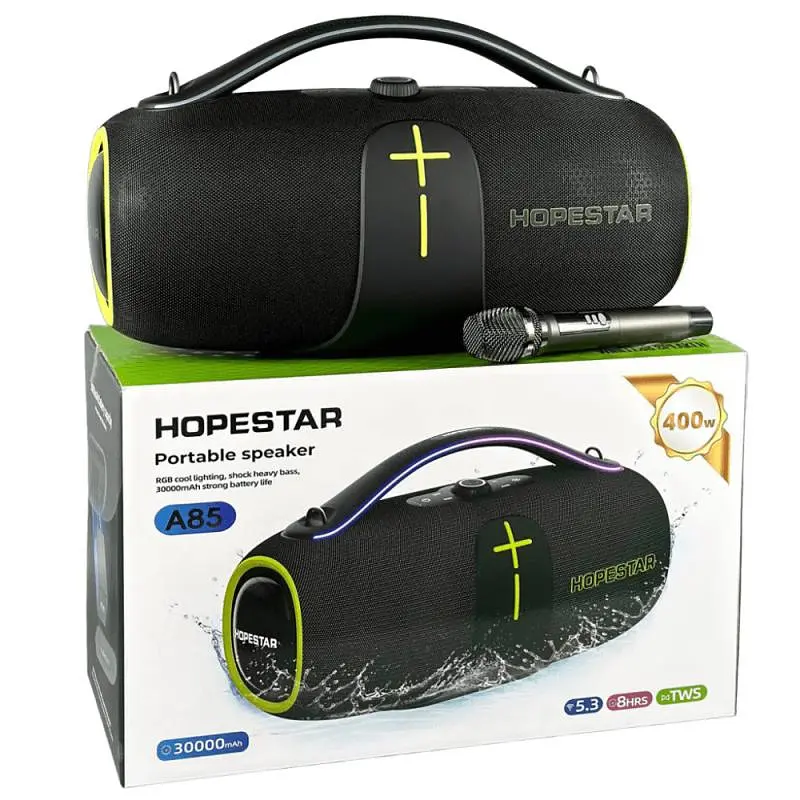 Bluetooth колонка A85 400W Black Hopestar teh0029749 - фото 6
