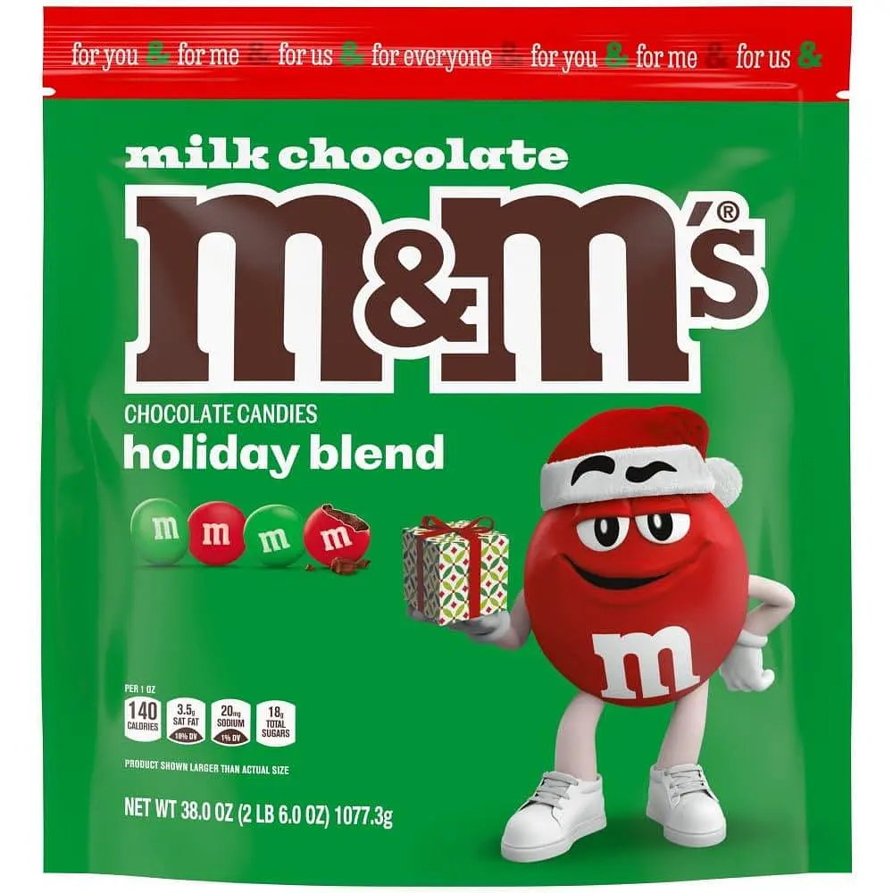 Драже M&M's Milk Chocolate Holiday Blend Red & Green Christmas Candy 1077.3 г