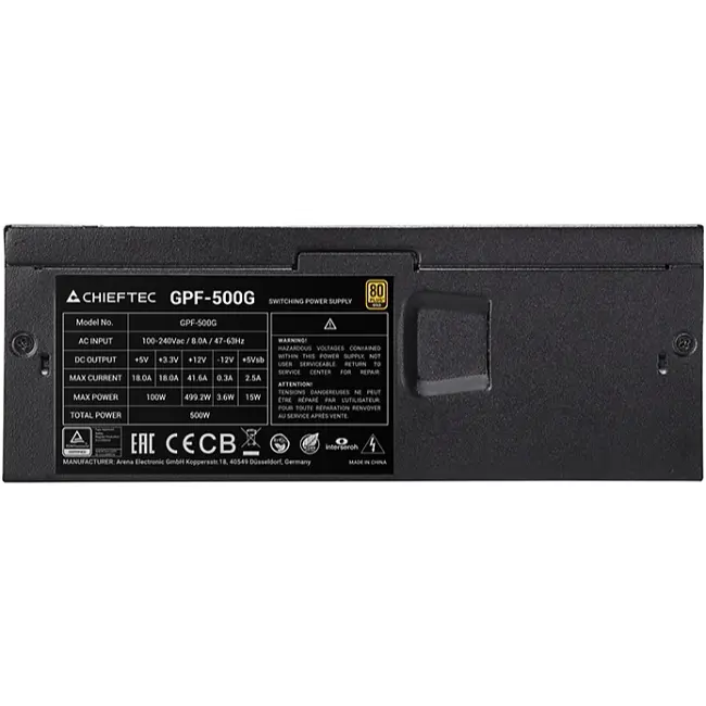 БЖ 500W Chieftec SMART GPF-500G 80 mm fan, 80Plus Gold, TFX, bulk - фото 4