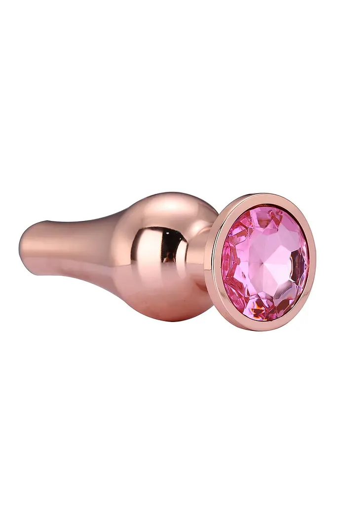 Анальна пробка Gleaming Love Gold Pleasure Plug M 11 см (рожевий) - фото 5