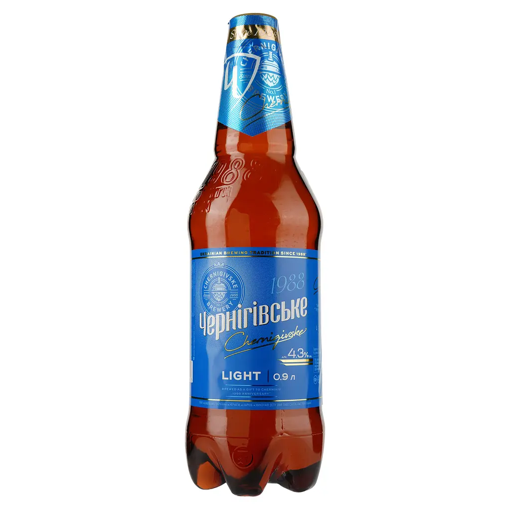 Пиво Чернігівське Light, светлое, 4,3%, 0,9 л - фото 1