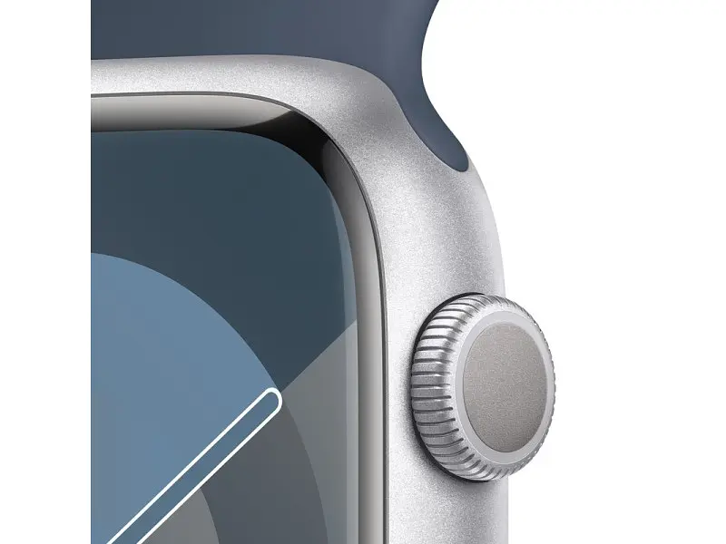 Смарт-годинник Apple Watch Series 9 GPS 41mm Silver Alu. Case w. Storm Blue S. Band - M/L (MR913) - фото 3