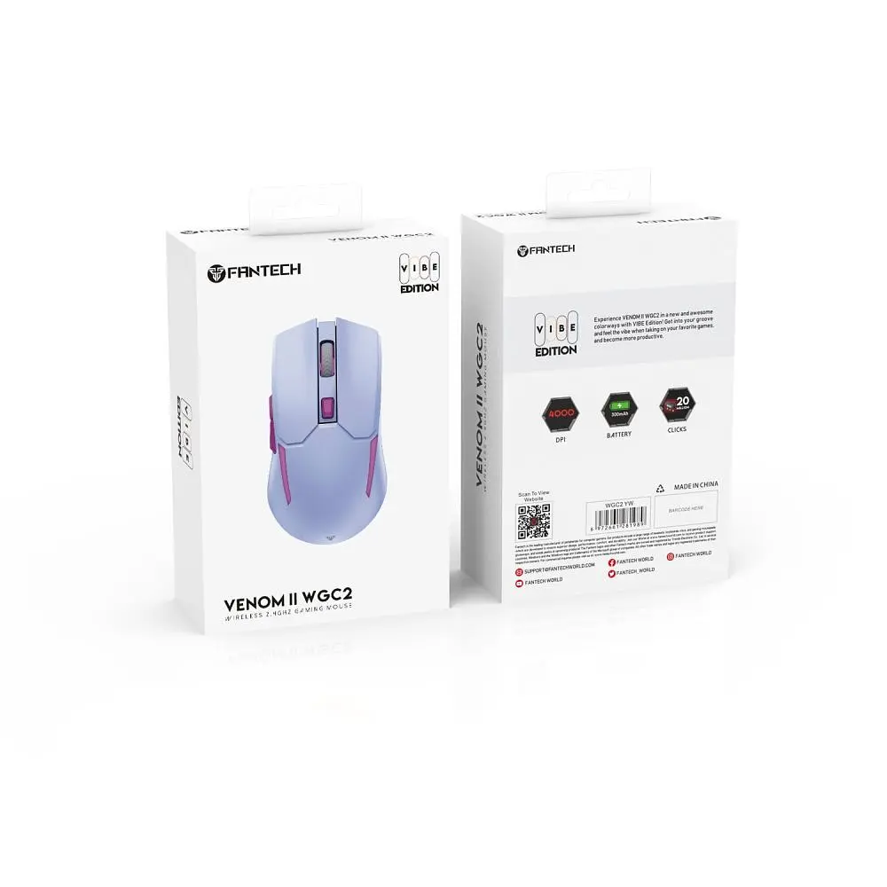 Бездротова ігрова мишка Fantech WGC2 Venom II Vibe 2.4GHz 300mAh 30IPS Violet - фото 2