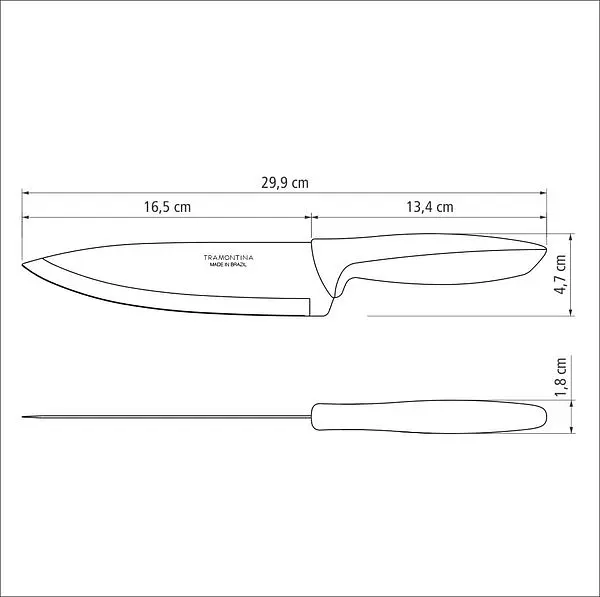 Ніж Chef Tramontina Plenus light grey, 178 мм - фото 2