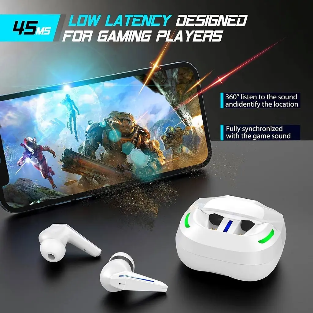 Беспроводные игровые наушники BX16 Gaming TWS белый - фото 7