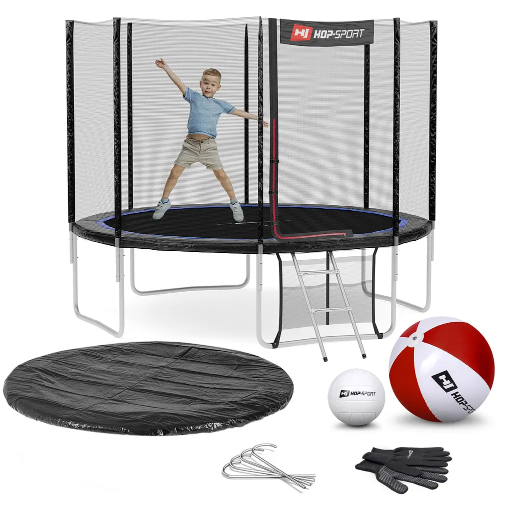 Батут Hop-Sport 10ft (305см) чорно-синій з зовнішньою сіткою (4 ноги) - фото 3
