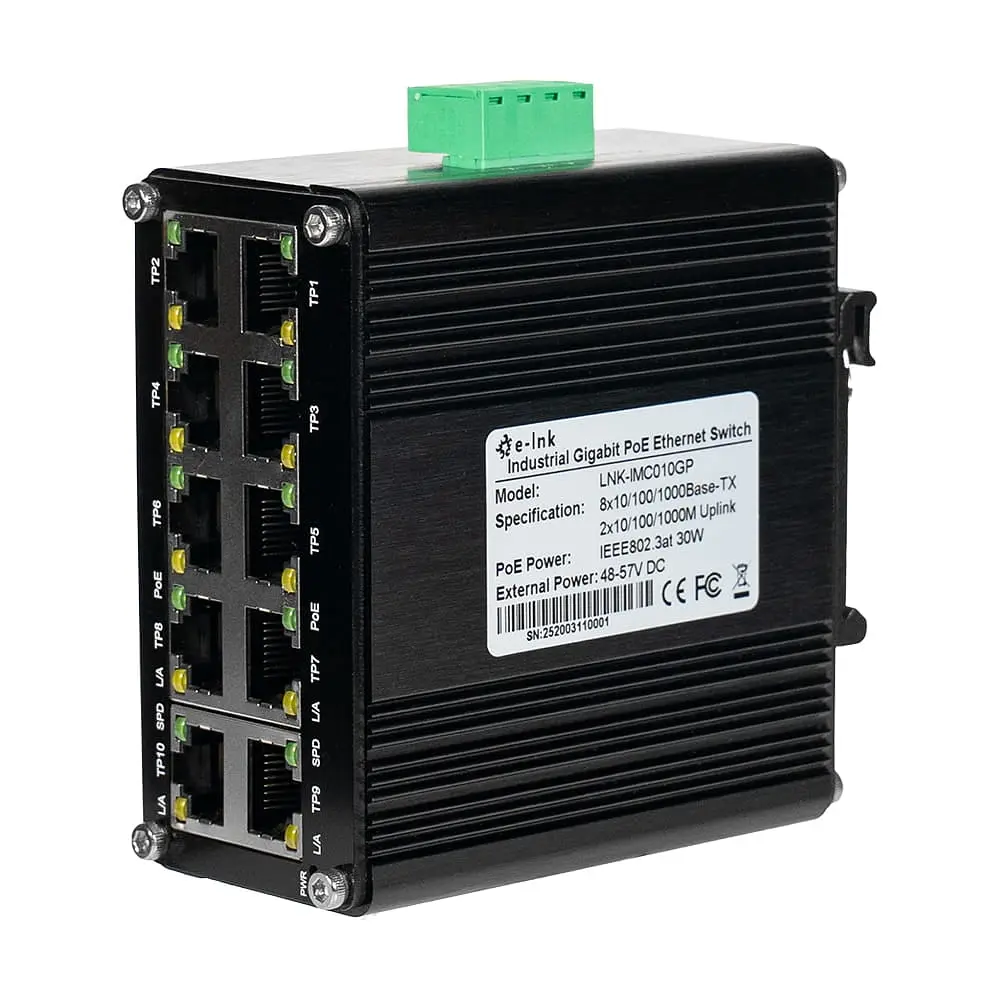 PoE-комутатор 10-портовий E-LINK LNK-IMC010GP з 8 портами PoE (73-00152)