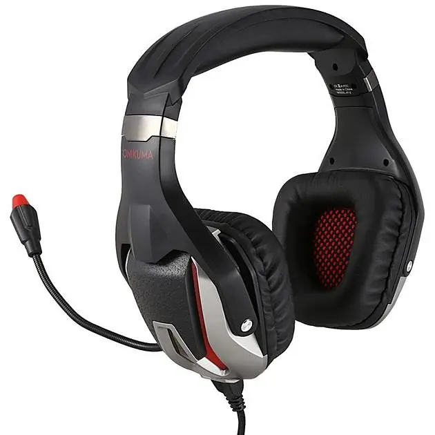 Дротова ігрова гарнітура Onikuma Gaming with LED K12, USB, 3.5mm, 2.2m, black-red - фото 3