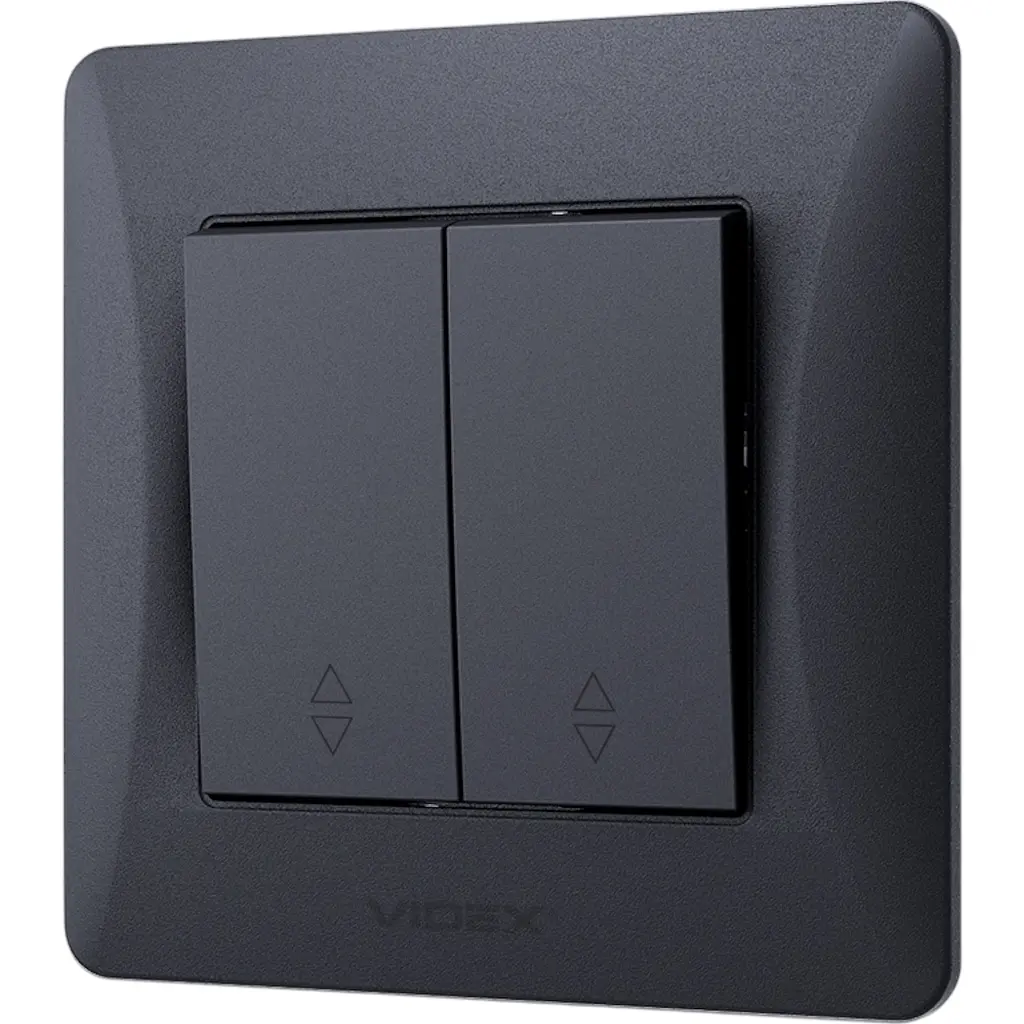 Вимикач двоклавішний Videx Binera прохідний чорний графіт 1 шт. - фото 2
