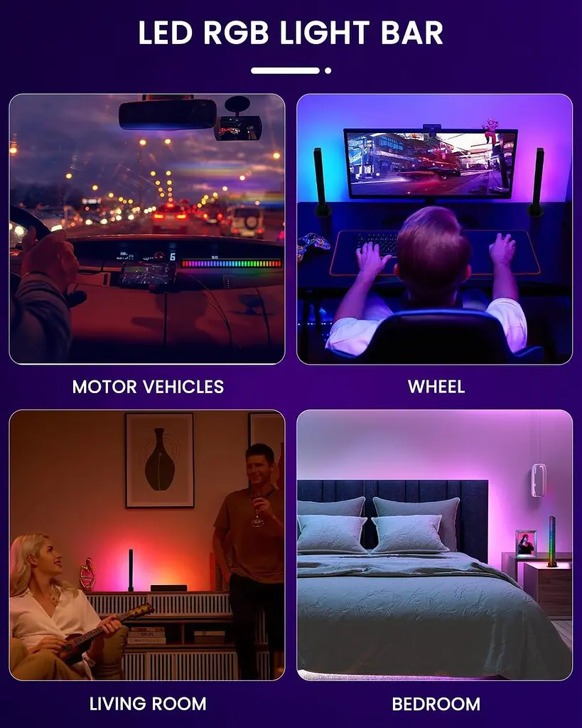 Світлодіодна панель TobeBright RGB Music Rhythm Light з голосовою активацією бездротова - фото 5