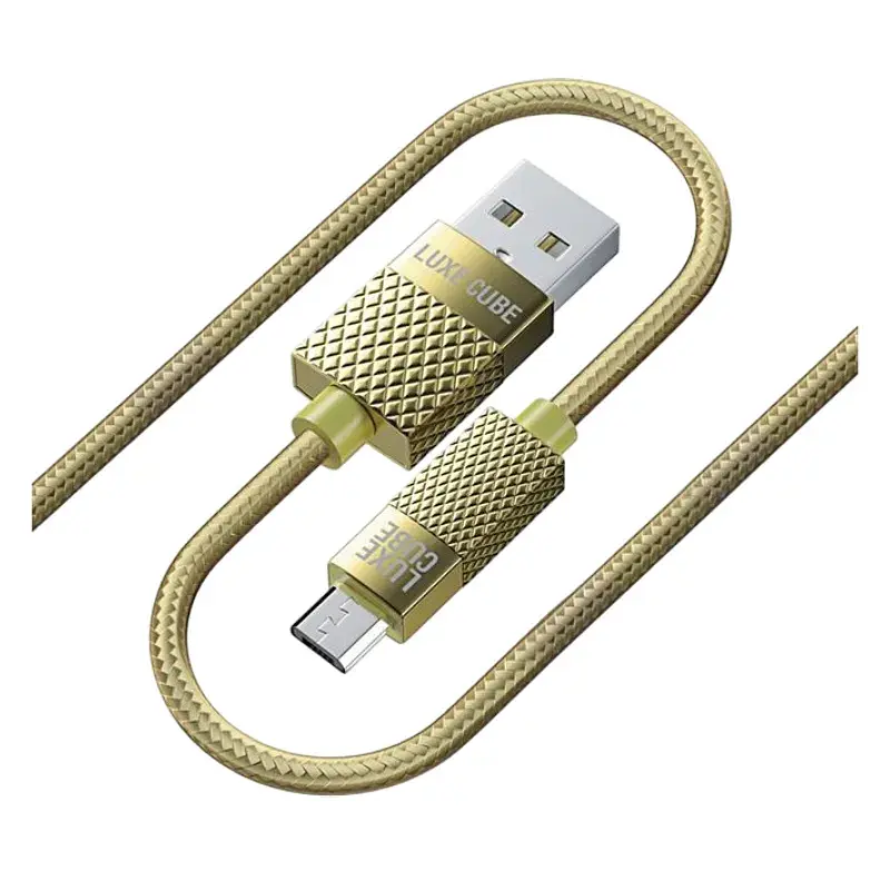 Кабель Luxe Cube Premium USB - micro USB (M/M), 1 м, золотистий (8889986489885) - фото 4