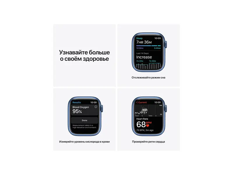 Смарт-годинник Apple Watch Series 7 GPS 41mm Blue Aluminum Case With Blue Sport Band (MKN13) - фото 9