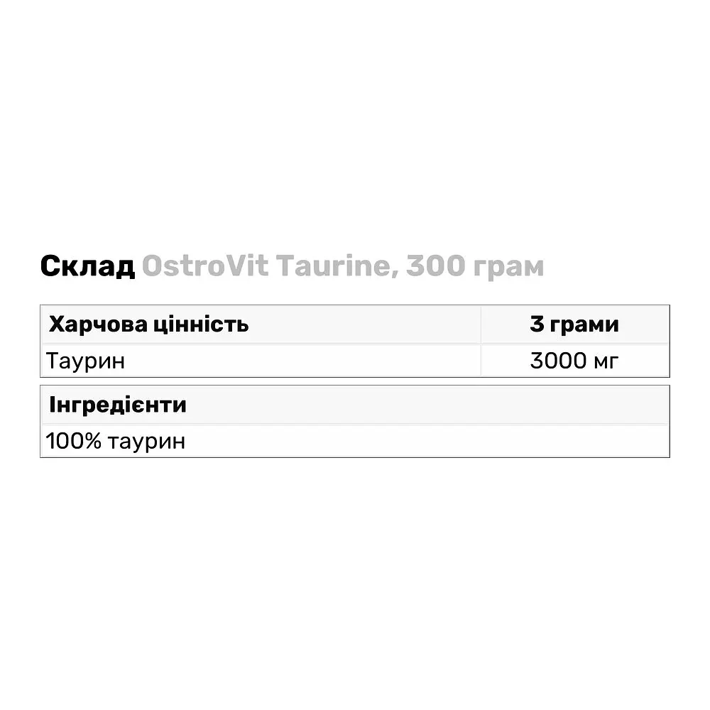 Аминокислота OstroVit Taurine, 300 грамм - фото 3