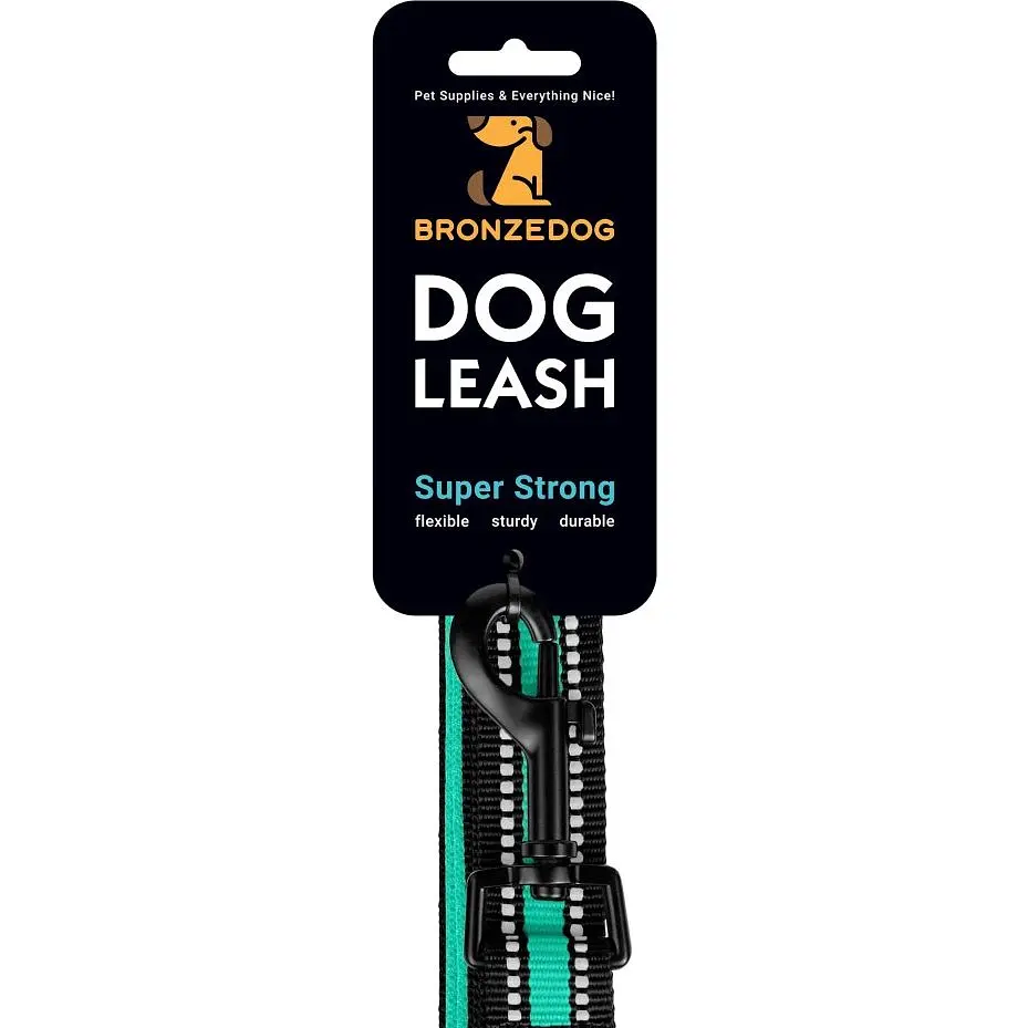 Повідець для собак BronzeDog Mesh, розмір L, 200х2,5 см, ментоловий - фото 7
