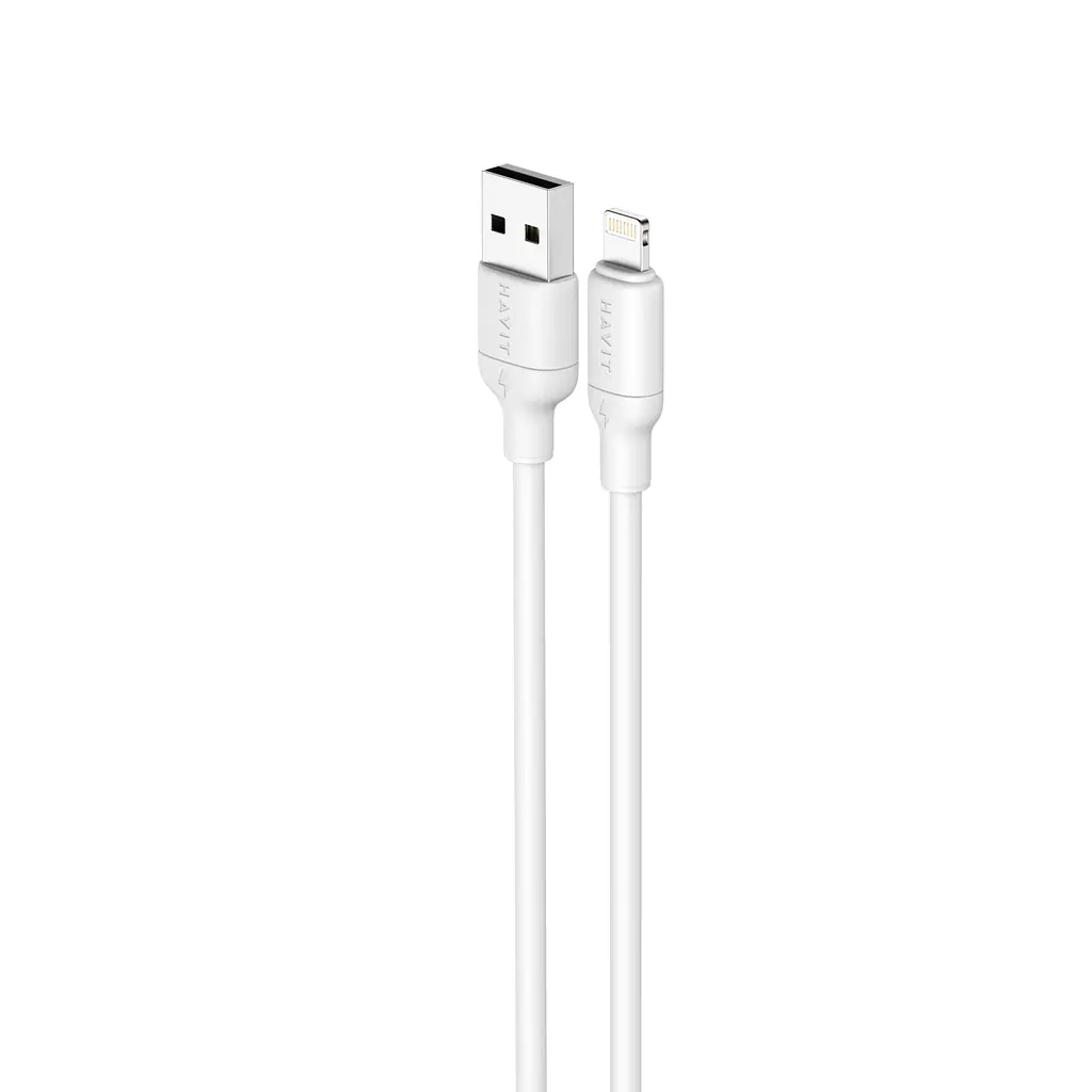 Кабель USB - Lightning Havit CB675 2A 1 м силіконовий білий (HV-CB675-WH) - фото 2