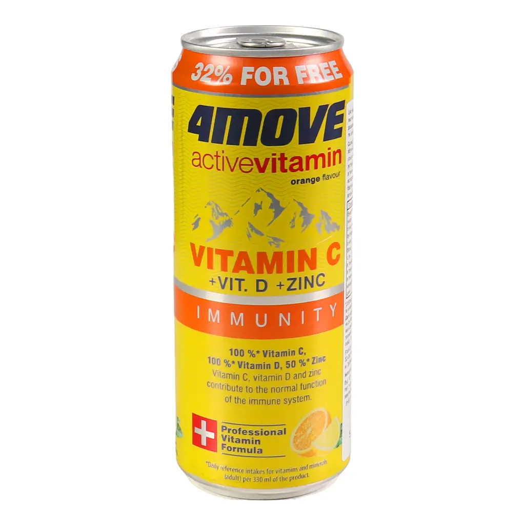 Вітаміни та мінерали 4move Active Vitamin Vitamins C+D+Zink Апельсин 330 мл - фото 8