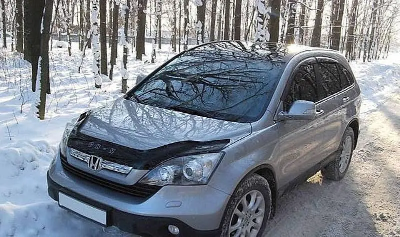 Дефлектор капоту мухобійка Honda CR-V 2007-2010 Євро Кріплення (Vip Tuning) HD09 - фото 3