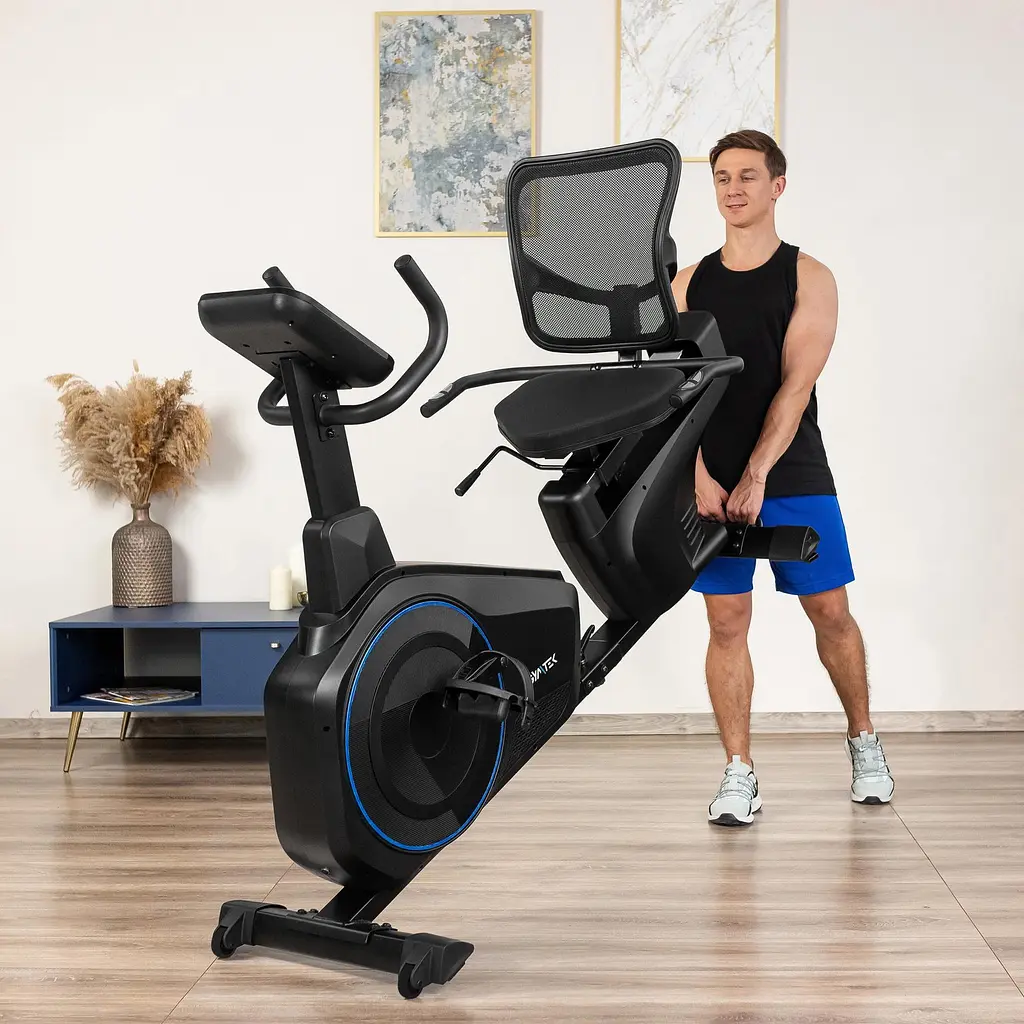 Горизонтальний велотренажер Gymtek XBR6000 електромагнітний синій - фото 3