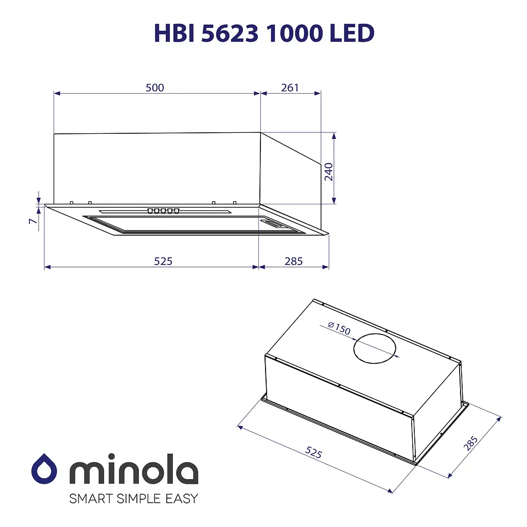 Витяжка вбудована MINOLA HBI 5623 I 1000 LED - фото 10