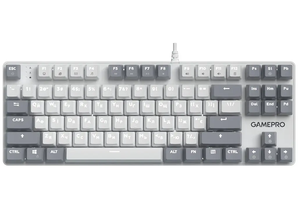 Клавиатура игровая механическая GamePro MK-110-W USB Hot-Swap Outemu Red Switch White-Gray - фото 17
