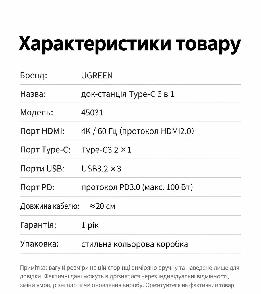 Док-станція USB-C UGREEN CM511 хаб 6 в 1 HDMI 4K 60 Гц / 2K 144 Гц / 1080p 240 Гц 3 USB-A та 1 USB-C для даних до 10 Гбіт/с вхід USB-C PD 3.0 до 100 Вт заряджання ноутбука до приблизно 85 Вт максимальна потужність із зарядним пристроєм USB-C PD 100 Вт Windows/macOS/Linux HDR Mac серії M смартфони й планшети з повнофункціональним USB-C захист від перенапруги перевантаження й короткого замикання алюмінієвий корпус кабель приблизно 20 см космічний сірий (45031) - фото 4