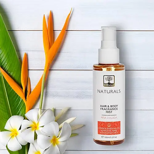 Мист BIOselect Hair and Body Fragrance Mist Pina Colada Orange Essential Oil Mono De Tiare & Coconut Oils для тела и волос 100 мл - фото 4
