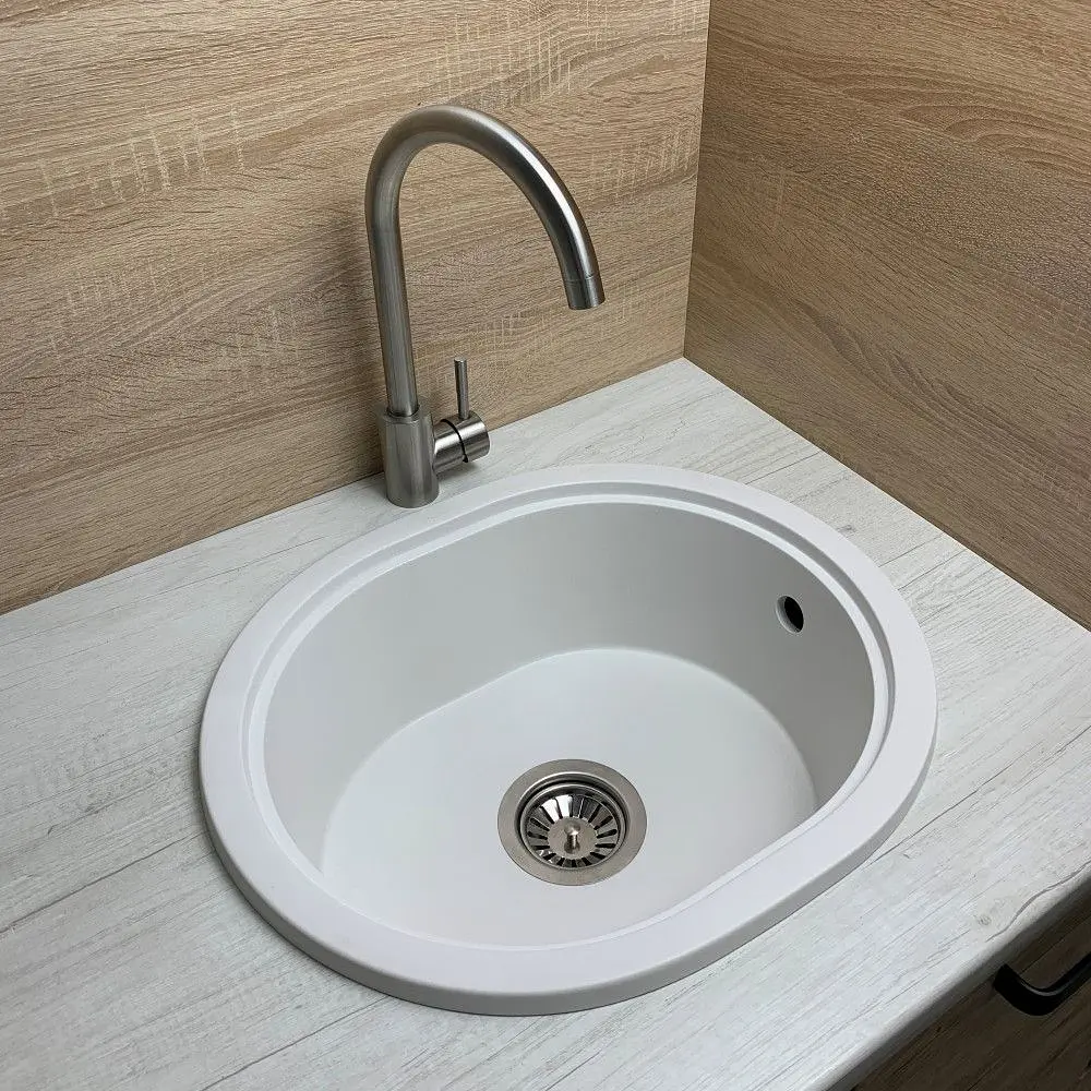 Кухонна мийка Adamant CIRCUM біла 500x425x180 мм, без крила 50 см - фото 2