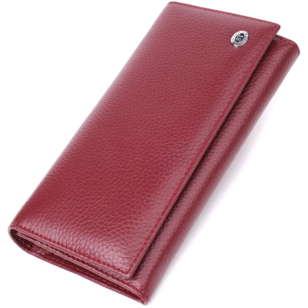 Практичний гаманець для жінок із натуральної шкіри ST Leather 23098 бордовий - фото 11