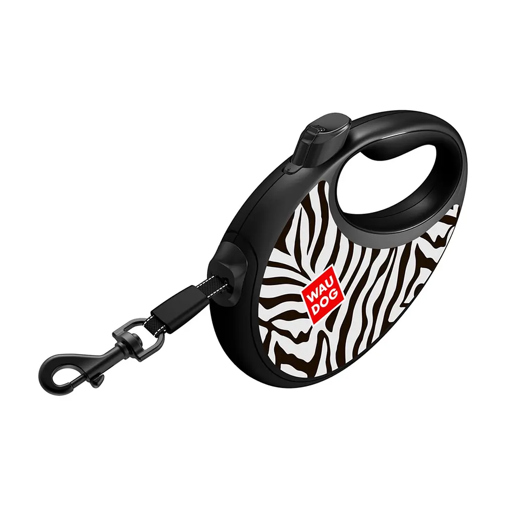 Повідець для собак WAUDOG R-leash з контейнером для пакетів "Зебра", світловідбивна стрічка S (255-0055) - фото 3