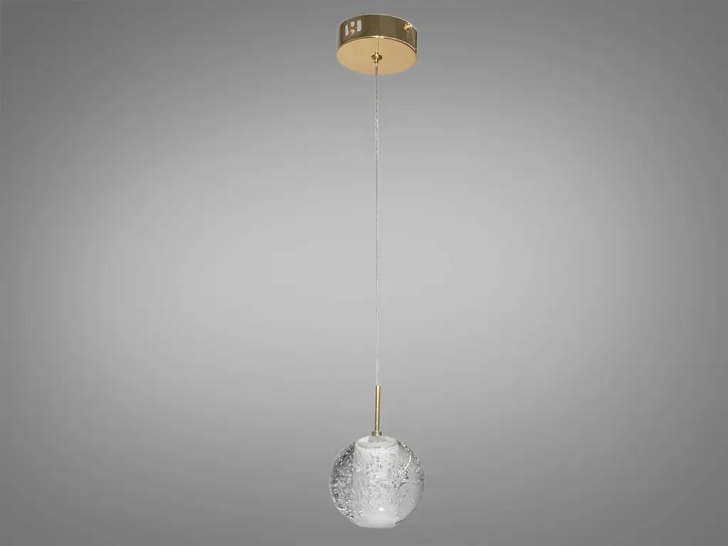 Потолочная люстра LED Diasha 3006/1G G4, 1 лампа, металл, стекло, современный стиль, регулировка высоты, IP20 - фото 4