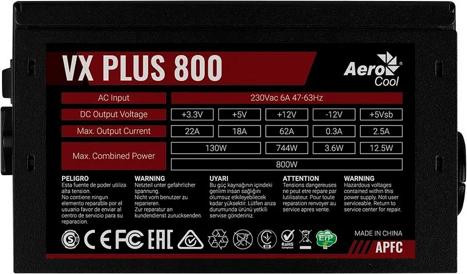 Блок питания AeroCool VX Plus 800 800W (ACPN-VS80AEY.11) [100090] - фото 4