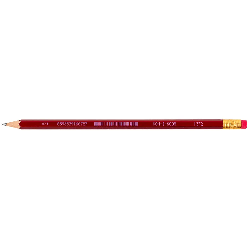 Олівець графітний  Koh-i-Noor Oriental НВ з гумкою бордовий (1372) - фото 2