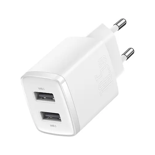 Сітчастий зарядний пристрій Baseus Compact Charger 2U 10.5W EU білий CCXJ010202 - фото 4