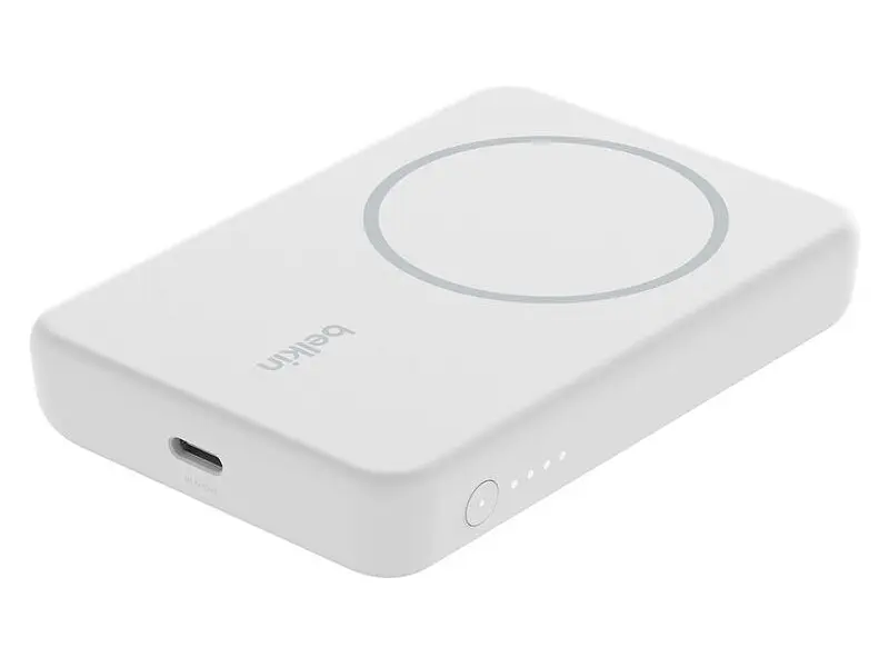 Зовнішній акумулятор (павербанк) Belkin 5000mAh 15W MagSafe Qi2 White (BPD004BTWT) - фото 3