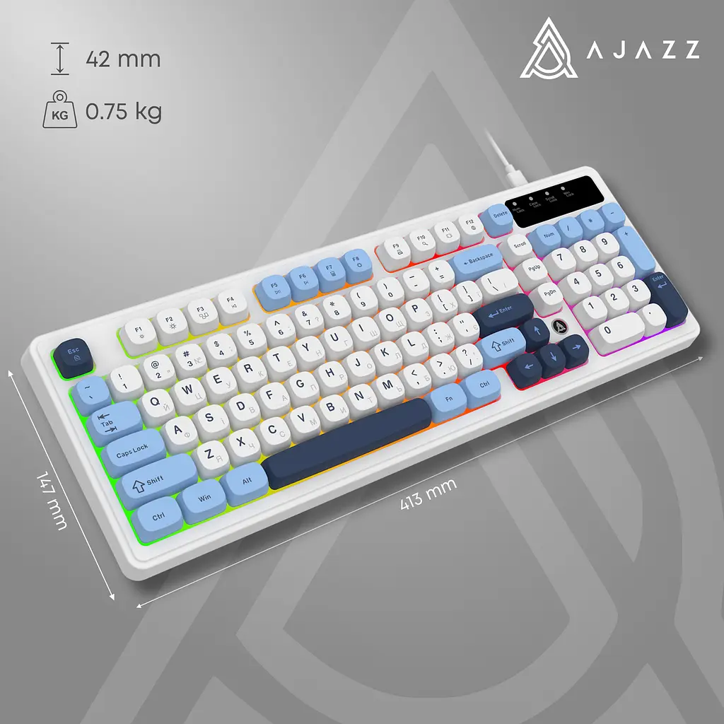 Клавіатура Ajazz AF98 White USB-C (AF98-GB) - фото 14