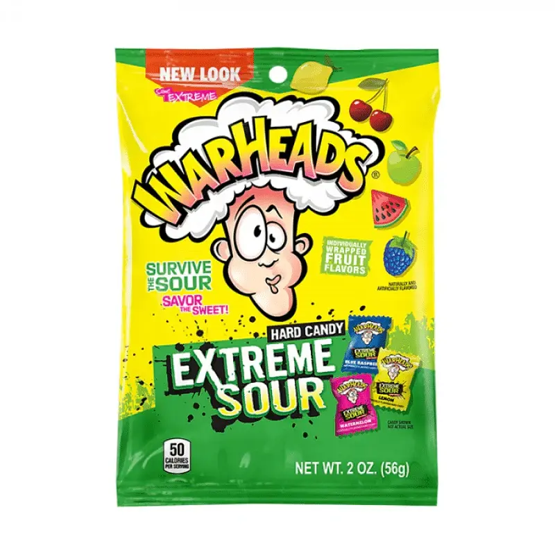 Льодяники Warheads Extreme Sour Hard Candy Peg Bag 56г