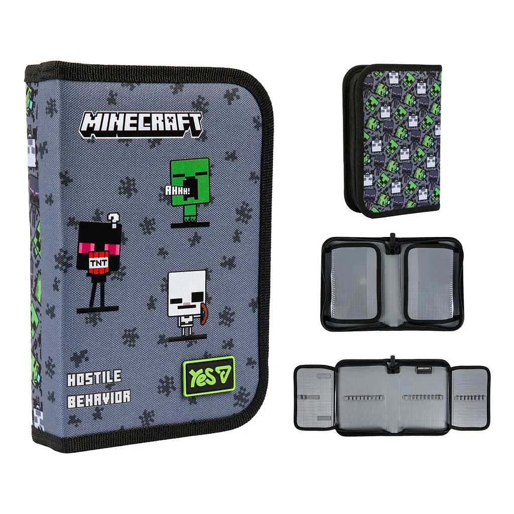 Пенал шкільний Yes одинарний з двома клапанами Minecraft Reality HP-04