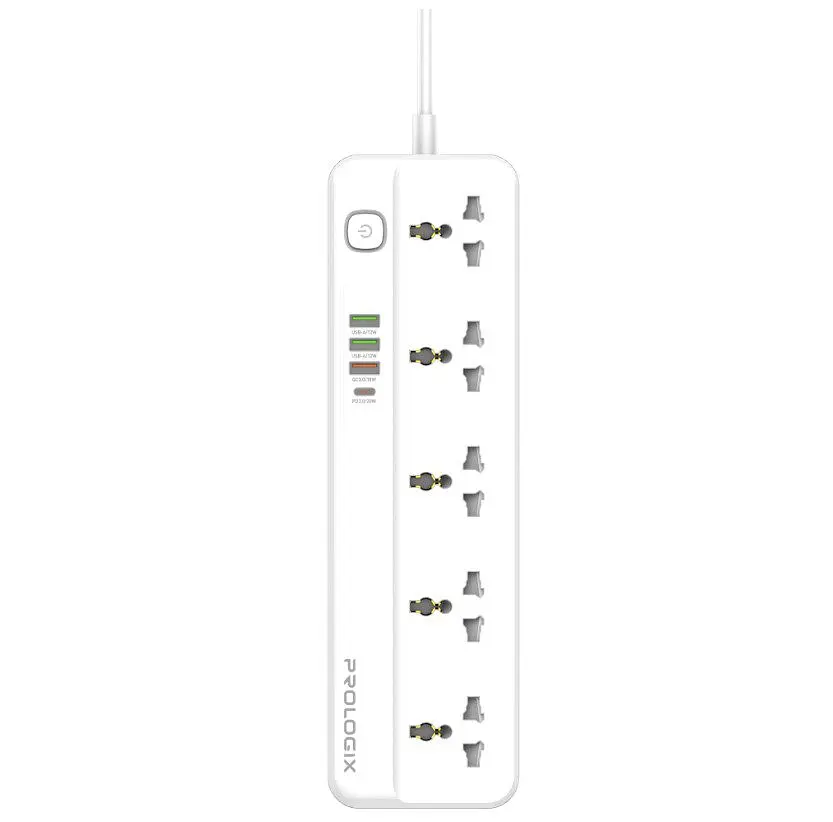Мережевий фільтр-подовжувач Prologix Premium PRSC5415W 5 розеток 4 USB (PD+QC3.0+2 AUTO ID) 2 м - фото 2