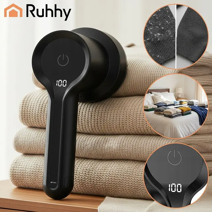 Машинка для видалення ковтунців Ruhhy 25559, акумуляторна, LCD-дисплей, 3 швидкості, USB Type-C, 5 Вт - фото 2