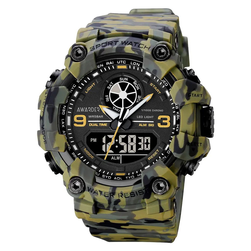 Чоловічий наручний годинник 001 Camo Green Awarder acs0032037