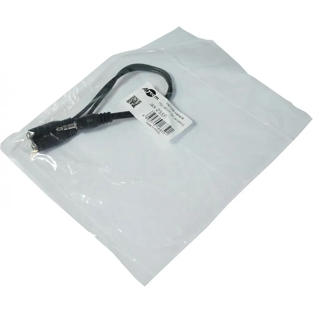 Кабель мультимедійний 3.5mm M to 2x3.5mm F 0.2m Atcom (16850)
