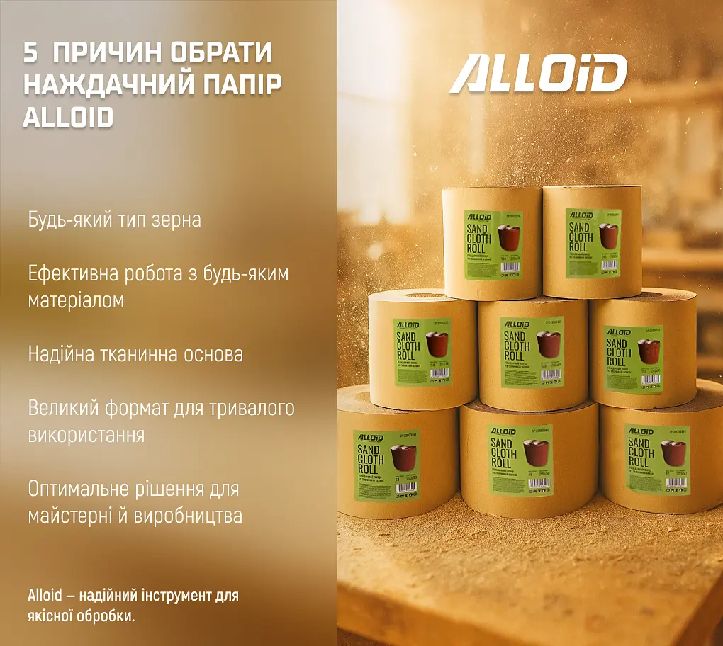 Наждачний папір Alloid Building Tools на тканинній основі 115мм х 5м зерно 280 (SP-115280) - фото 7
