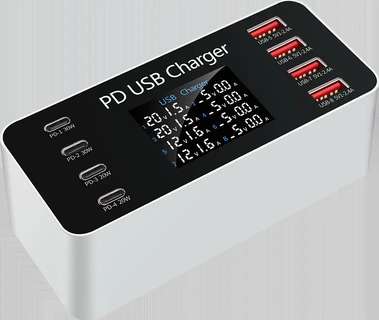 Мультизарядний пристрій Addap 8 портів USB Type-C A9 65 W PD (WLX-A9) - фото 9