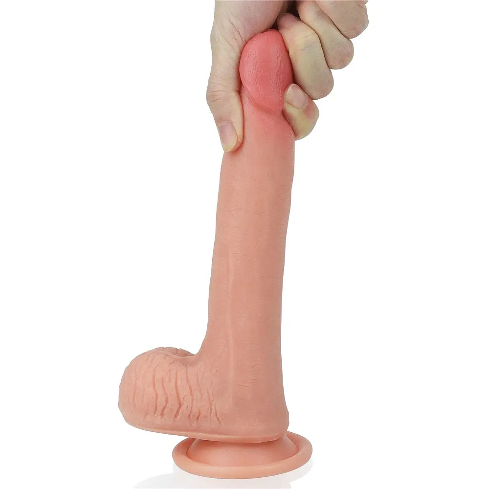 Фалоімітатор Dual layered Platinum Silicone 20.5 см тілесний - фото 5