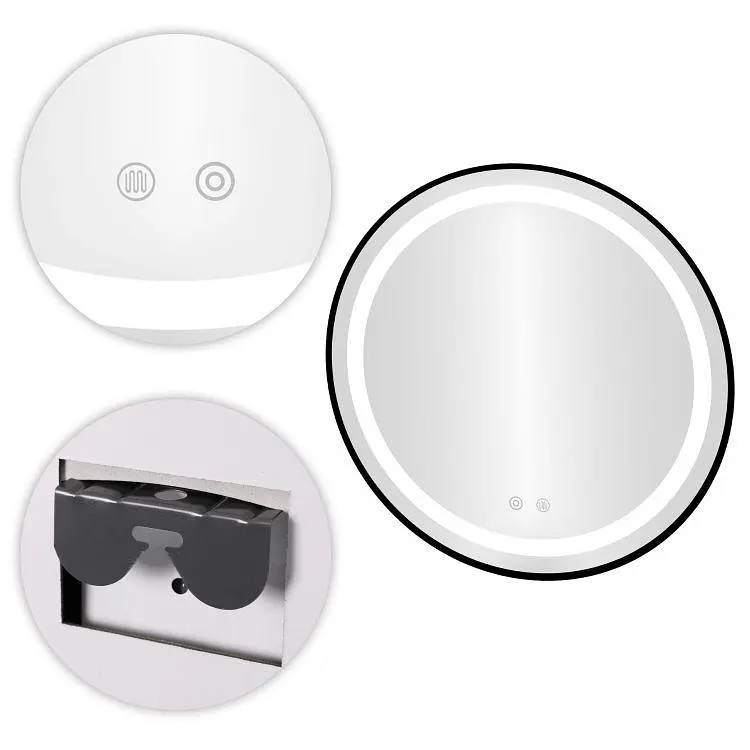 Кругле настінне дзеркало ModernHome Anti-Fog з LED-підсвіткою 80 см. - фото 6