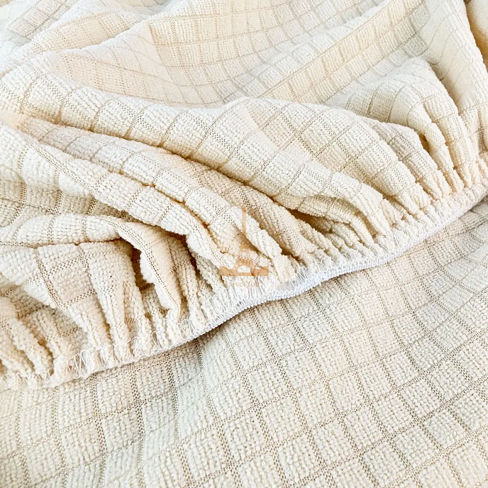 Набор чехлов Love You Corn Fleece на табурет круглый айвори 2 шт. (86183) - фото 4