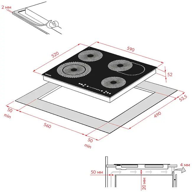 Варильна поверхня Weilor WHC 661 електрична Black - фото 3