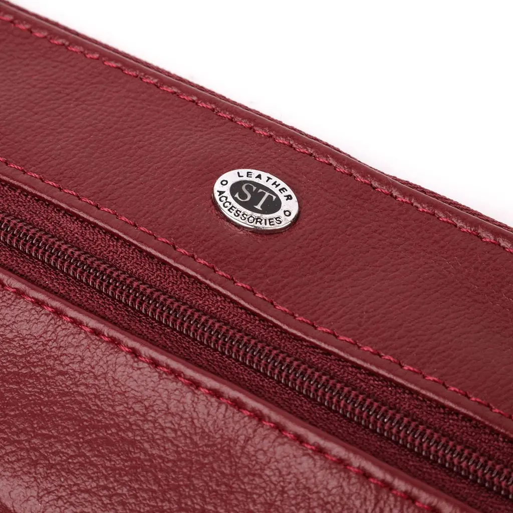 Містка ключниця з натуральної шкіри ST Leather 22508 бордова - фото 6