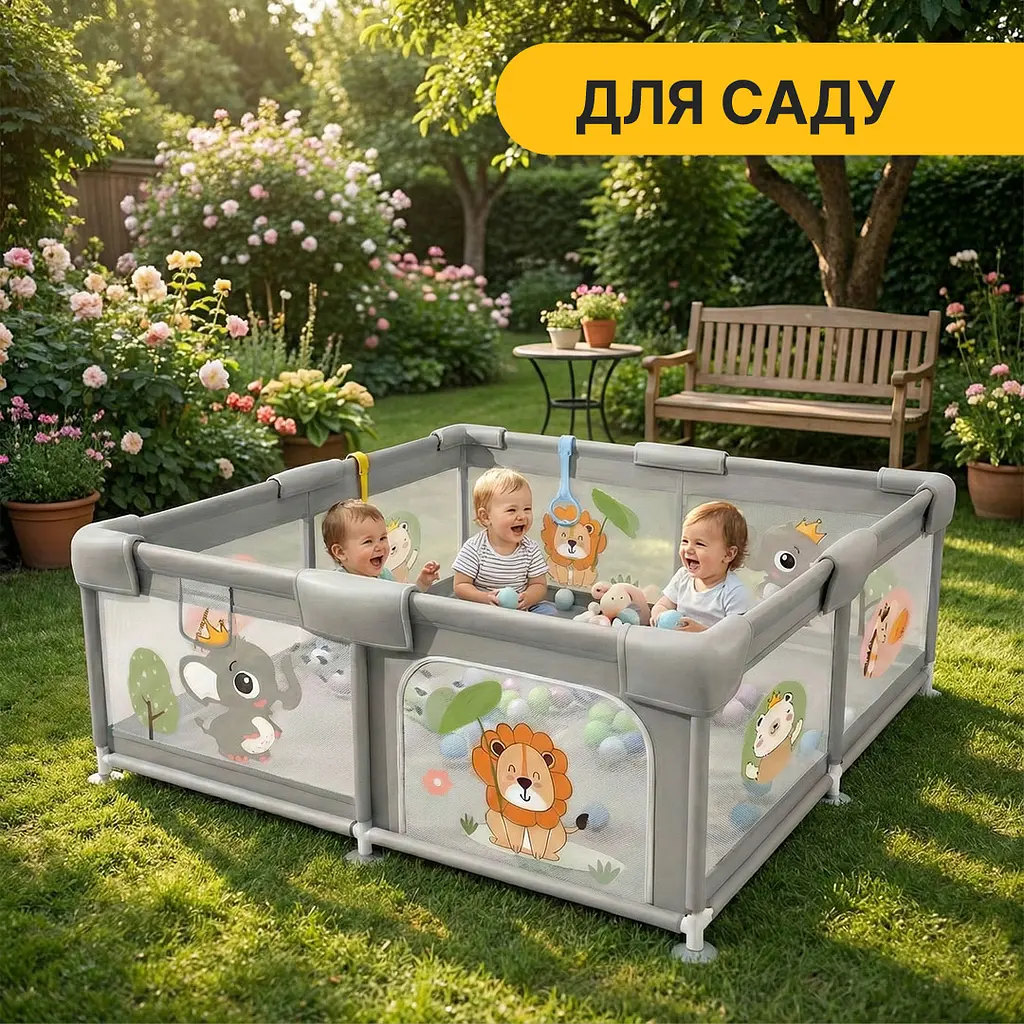 Дитячий манеж LEOBRO "Король лісу" 150 x 180 см (LB-1005) - фото 5