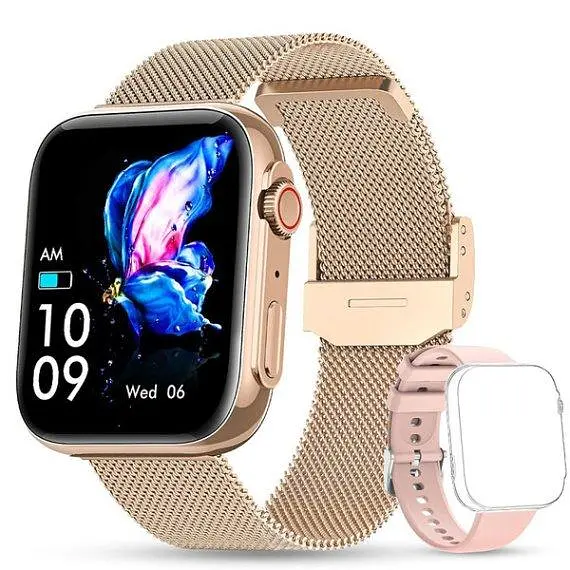 Жіночий розумний смарт годинник Smart Sensation + 2 ремінці (Gold) - фото 2